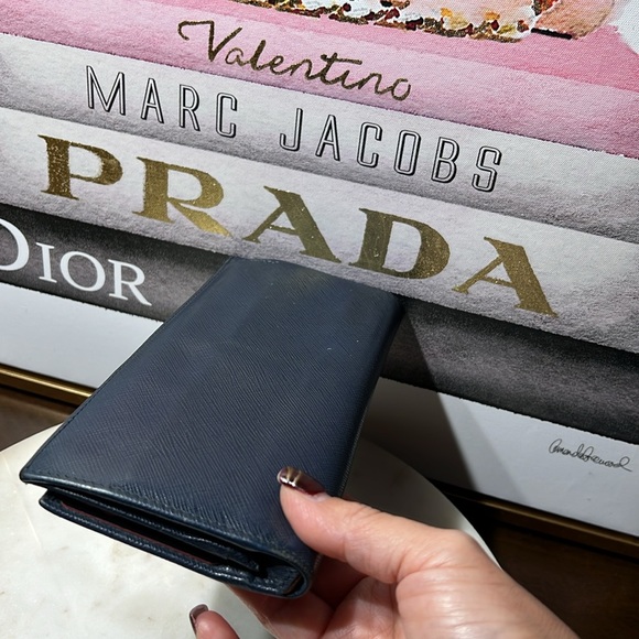 PRADA Unisex Wallet Long Saffiano Black 2MV836 Many Card Pockets - Picture 13 of 14